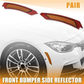 img 3 attached to 🚘 X AUTOHAUX Front Bumper Reflector Side Marker Pair for BMW 3 Series E90 E91 LCI 2009-2011 - Amber Color Reflector