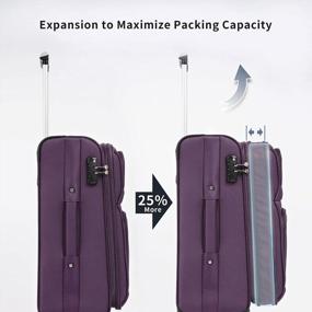 img 1 attached to Purple Merax Expandable Carry On Luggage Set With TSA Lock And Spinner Wheels.