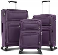 purple merax expandable carry on luggage set with tsa lock and spinner wheels. logo