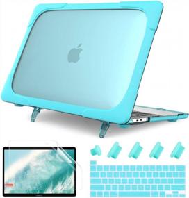 img 4 attached to Batianda For MacBook Pro 13 Case 2020 2022 Release (A2338 M1 M2 Chip /A2289/A2251), Heavy Duty Hard Shell Cover With Kickstand Shockproof Function For New MacBook Pro 13-Inch Touch Bar, Mint Green