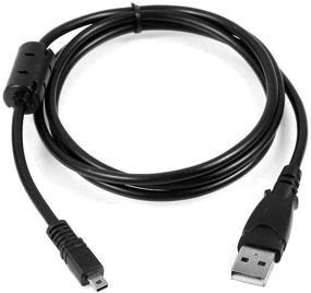 img 1 attached to AlyKets USB-кабель для зарядного устройства для камеры, кабель для синхронизации данных, кабель для Sony Cybershot Cyber-Shot DSC-H200 300, DSC-W370 W800 W810 W830 W730 W710 W330 S/B/P/R
