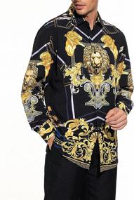 img 3 attached to 🎅 KevaMolly Baroque Designer Christmas Patchwork Men's Shirts – Ideal for Style and Festive Attire