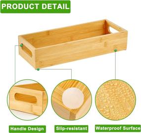 img 1 attached to Bamboo Bathroom Tray Set for Counter - Stylish Organizer for Toiletries, Soap Dispenser, and More!