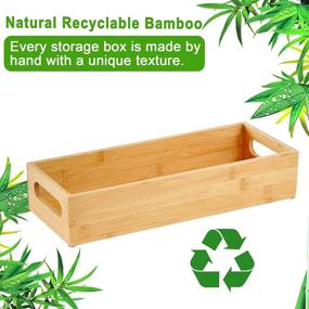 img 2 attached to Bamboo Bathroom Tray Set for Counter - Stylish Organizer for Toiletries, Soap Dispenser, and More!