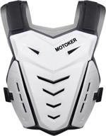 🏍️ adult & youth motocross chest protector vest for dirt bike racing - motoker back protector for motorcycle racing (white) logo