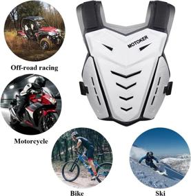 img 1 attached to 🏍️ Adult & Youth Motocross Chest Protector Vest for Dirt Bike Racing - MOTOKER Back Protector for Motorcycle Racing (White)