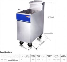 img 2 attached to Efficient & High Capacity Commercial Deep Fryer - Natural Gas 4 Tube Floor Fryer With 2 Baskets Ideal For Restaurant French Fries - Kitma Kitchen Equipment, 136,000 BTU/H