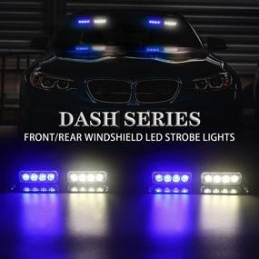 img 3 attached to XRIDONSEN 2 in 1 Blue White Emergency Dash Strobe Lights: Enhanced Safety for Vehicles, Trucks - Volunteer Firefighter & Police Lights (2x7.16 inch, 16 LED)