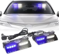 xridonsen 2 in 1 blue white emergency dash strobe lights: enhanced safety for vehicles, trucks - volunteer firefighter & police lights (2x7.16 inch, 16 led) логотип