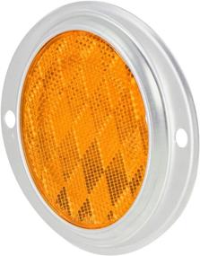 img 1 attached to 🚚 Grand General 80815 Amber 3” Round Reflector - Optimal Visibility for Trucks, Towing, Trailers, RVs, Buses - Aluminum Base, 1 Pack