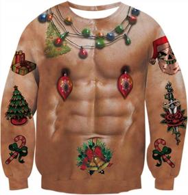img 4 attached to Idgreatim'S Eye-Catching Unisex Ugly Christmas Sweatshirt With 3D Graphic Design