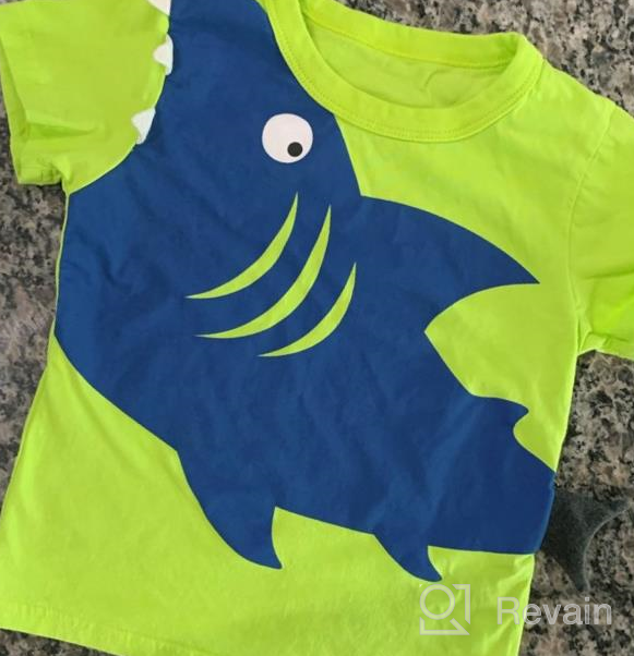 img 1 attached to JUNOAI Boys' Dinosaur Crewneck 🦕 T-Shirts - Top Quality Clothing for Toddlers review by Warrick Batebi