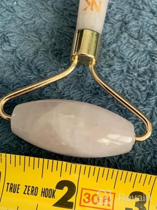 img 1 attached to 💎 KARIZMA Jade Roller and Gua Sha Massage Tool Set - Premium Rose Quartz Jade Stone Face Roller and Gua Sha Set with Authentic Crystals! Luxury Gift Boxed Facial and Eye Roller, Skin Scraper Guasha Tool For Face review by Dave Hock