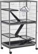 pawhut 50" h rolling small animal cage with 4 doors, removable tray, hammock for ferrets chinchillas sugar gliders logo