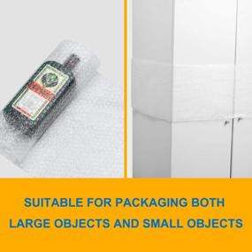 img 2 attached to Рулон пузырчатой ​​подушки из 2 упаковок, Fuxury 12 дюймов X 72 фута, амортизирующая пленка с воздушным пузырем, перфорация каждые 12 дюймов, в комплекте 20 хрупких наклеек-этикеток для упаковки движущихся упаковочных коробок