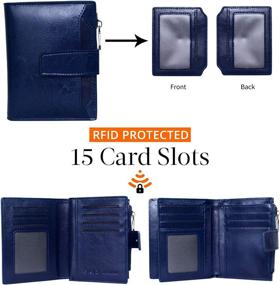 img 2 attached to Womens Blocking Leather Compact Bifold Women's Handbags & Wallets : Wallets