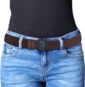 img 4 attached to Adjustable Stretch Buckle Elastic Invisible Women's Accessories : Belts
