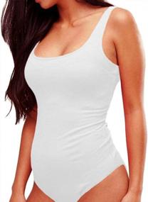 img 3 attached to SUNRO Scoop Neck Bodysuit Jumpsuit For Women - Comfortable And Trendy