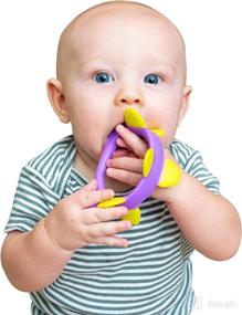 img 2 attached to Smily Mia Norman The Dinosaur: Pink Silicone Teether Toy for 🦕 Babies (3M+) - Soft, Durable, and Safe Gum Massage & Teething Bracelet