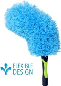 img 3 attached to 🪠 Flexible Microfiber Feather Duster Attachment - 17-inch Brush Head with Hand-Grip - Lightweight, Dust Attracting - Twists onto Standard Acme Threaded Pole (No Pole included)