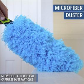 img 1 attached to 🪠 Flexible Microfiber Feather Duster Attachment - 17-inch Brush Head with Hand-Grip - Lightweight, Dust Attracting - Twists onto Standard Acme Threaded Pole (No Pole included)