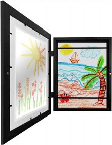 img 2 attached to Americanflat Kids Artwork Picture Frame In Black - Displays 8.5X11 With Mat And 10X12.5 Without Mat - Composite Wood With Shatter Resistant Glass - Horizontal And Vertical Formats - Pack Of 2