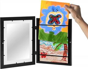 img 1 attached to Americanflat Kids Artwork Picture Frame In Black - Displays 8.5X11 With Mat And 10X12.5 Without Mat - Composite Wood With Shatter Resistant Glass - Horizontal And Vertical Formats - Pack Of 2