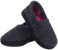 non-slip kids slippers: soft comfy memory foam festooning boys slippers for little/big kids indoor outdoor use logo