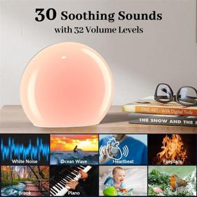 img 3 attached to 🔊 White Noise Sound Machine with 30 Soothing Sounds, 12 Colors Night Light, 10 Brightness Levels - Ideal for Meditation, Baby, Kids, and Adults - 32-Level Volume Control, 4 Timers, Memory Function (White)