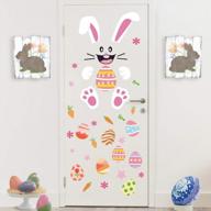 ccinee easter door sticker decoration,bunny egg porch front door window decals for egg hunt home party decor indoor outdoor logo