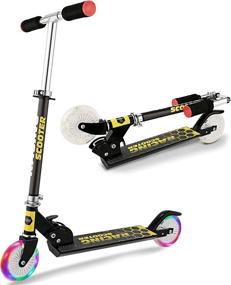 img 4 attached to Light Up Fun! Adjustable Height Kick Scooter For Kids With Rear Fender Brake And LED Wheels - 110Lb Capacity