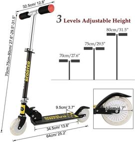 img 1 attached to Light Up Fun! Adjustable Height Kick Scooter For Kids With Rear Fender Brake And LED Wheels - 110Lb Capacity