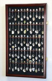 img 3 attached to 40-Spoon Wall Mount Display Case Cabinet W/98% UV Protection & Lockable Cherry Finish