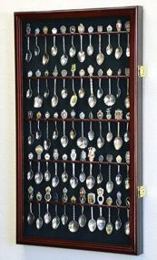 img 4 attached to 40-Spoon Wall Mount Display Case Cabinet W/98% UV Protection & Lockable Cherry Finish