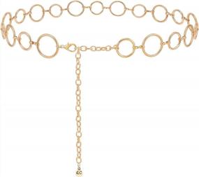 img 4 attached to Metallic Gold Waist Chain Belt For Women - Stylish Body Belly Link Belt Chain For Pants And Dresses, Perfect For Fashionable Looks!