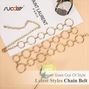 img 2 attached to Metallic Gold Waist Chain Belt For Women - Stylish Body Belly Link Belt Chain For Pants And Dresses, Perfect For Fashionable Looks!