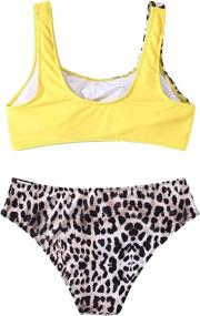 img 2 attached to Floerns Womens Leopard Bathing Gray Withe Women's Clothing via Swimsuits & Cover Ups