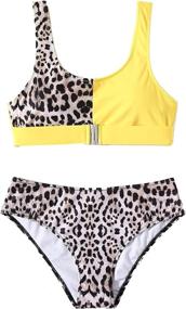 img 3 attached to Floerns Womens Leopard Bathing Gray Withe Women's Clothing via Swimsuits & Cover Ups