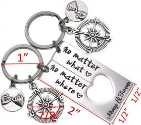 img 3 attached to Set Of 2 Best Friend Keychains - Polished Finish Long Distance Friendship Relationship Gift - LParkin No Matter What No Matter Where