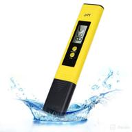 high accuracy digital water tester pen – ph meter with 0-14 ph measurement range for drinking water, plants, and swimming pools - yellow logo