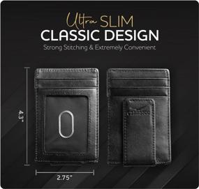 img 1 attached to Leather Wallet Pocket Blocking Magnetic Men's Accessories in Wallets, Card Cases & Money Organizers