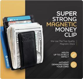img 2 attached to Leather Wallet Pocket Blocking Magnetic Men's Accessories in Wallets, Card Cases & Money Organizers
