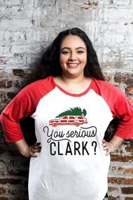 img 2 attached to You Serious Clark? Christmas Tree Graphic Women'S T-Shirt - Plus Size 3/4 Sleeve Baseball Tee