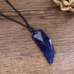 img 2 attached to Stylish COAI Wolf Tooth Necklace With Healing Crystal For Men