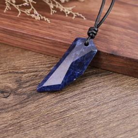 img 1 attached to Stylish COAI Wolf Tooth Necklace With Healing Crystal For Men