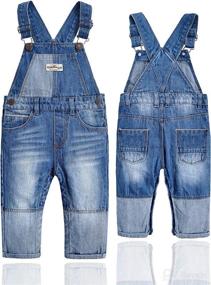 img 2 attached to Adorable KIDSCOOL SPACE Baby Toddler Jean Overall with 2 Adjustable Straps – Fashionable and Functional!