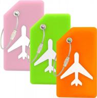 colorful teskyer luggage tags with privacy protection for suitcase and travel bags (3 pack) logo