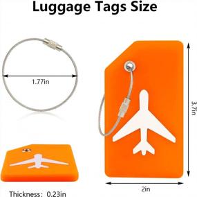 img 1 attached to Colorful Teskyer Luggage Tags With Privacy Protection For Suitcase And Travel Bags (3 Pack)