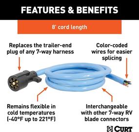 img 2 attached to 🔌 CURT 56612 Extreme Temperature 7-Pin RV Blade Trailer Wiring Harness Plug - 7-Foot Blunt-Cut Wires, -40F to 221F