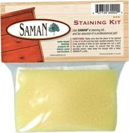 saman staining kit: stain wood easily with sponge, cloths & gloves! logo
